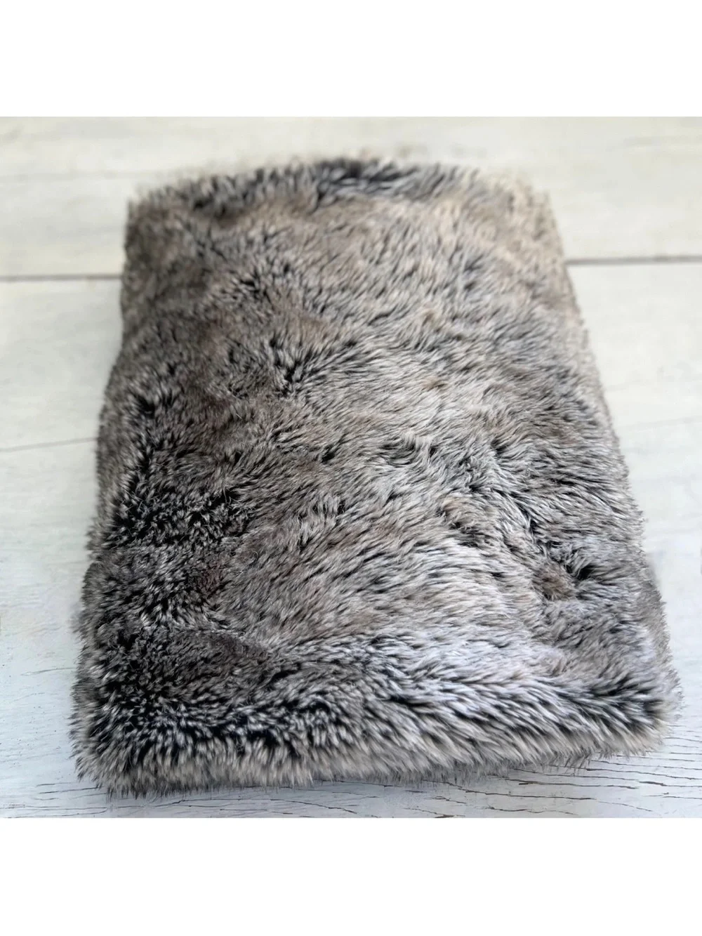 1 Pottery Barn Faux FUR warm gray brown OMBRÉ pillow COVER EURO 26 x 26